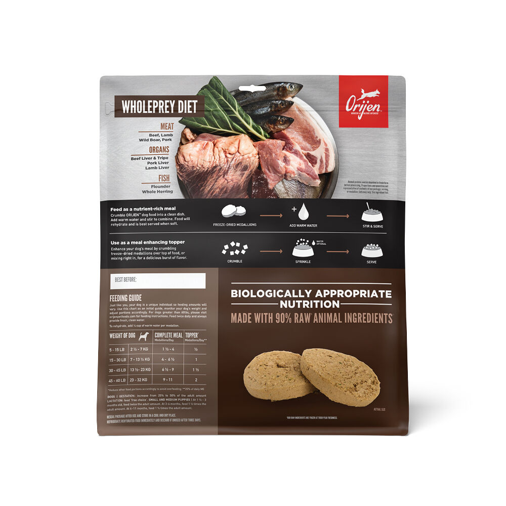 ORIJEN Regional Red Freeze Dried Food Medallions ORIJEN
